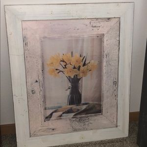 White Wood Flower Frame